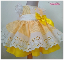 Puffball Girl dress STRIPE YELLOW mod.719