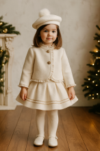 NA25-08 CREAM AND GOLDEN  SKIRT AND JACKET