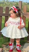 In25-21 Smocked dress in  organza