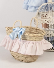 PINK DETAIL BAG WITH BABY BLUE BOW
