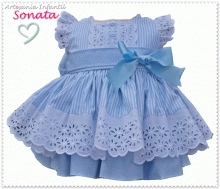 Puffball Girl dress BLUE STRIPE mod.719