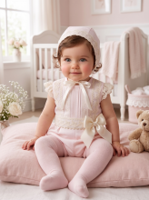 VE26-24 BABY PIQUE SET +BONNET