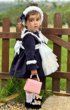 In25-14 Frances Katherine  navy velvet dress