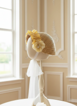 VE26-01 CAPOTA DE PAJA FLOR AMARILLA