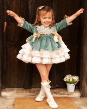 DUSTY GREEN VELVET DRESS | IN22-07