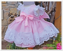 Vestido ni�a de vuelo RAYAS ROSA mod. 719